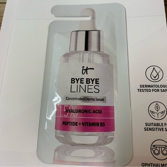 New! It Cosmetics Bye Bye Lines Derma Serum Sample Hyaluronic Acid Peptide B5 - Picture 2 of 6